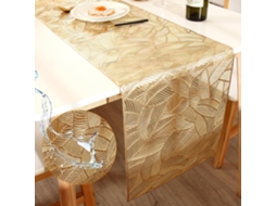Caminho de Mesa AQUAFORGE dourado 183 cm resistente ao calor, vinil, impermeável e lavável