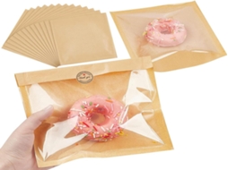 Sacos de papel Lurelia, 100 unidades, papel kraft, 18 x 19 cm, para alimentos e lanches.