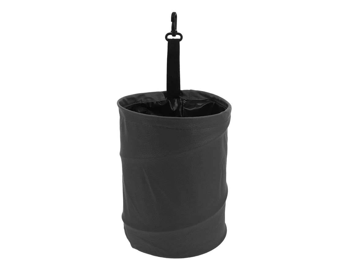 Lixeira Double Large Capacity para carro, revestida em couro sintético, com design duradouro.