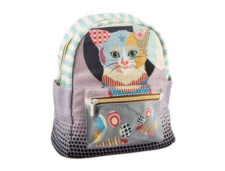 JAVIER - Mochila Escolar Infantil com Bolsos Frontais e Dois Laterais, Coleção Cat