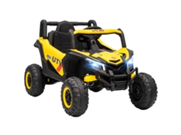 Utv 12v Carro Elétrico Infantil Com Controle Remoto, 96x61x56cm, Amarelo