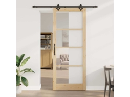 Vidaxl Porta Deslizante Orkdal 93 X 232 Cm Natural E Preto