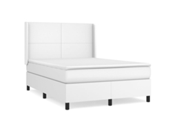 Box Spring Bed, Box Spring Beds Vidaxl Branco Couro Artificial (140 X 200 Cm)