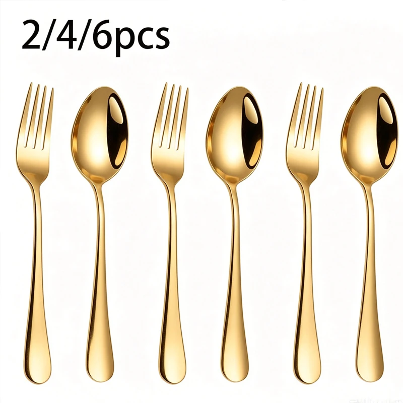 Conjunto De Talheres Premium Em Aço Inoxidável (6 Peças), Ideais Para Cozinhas, Restaurantes E Hotéis.