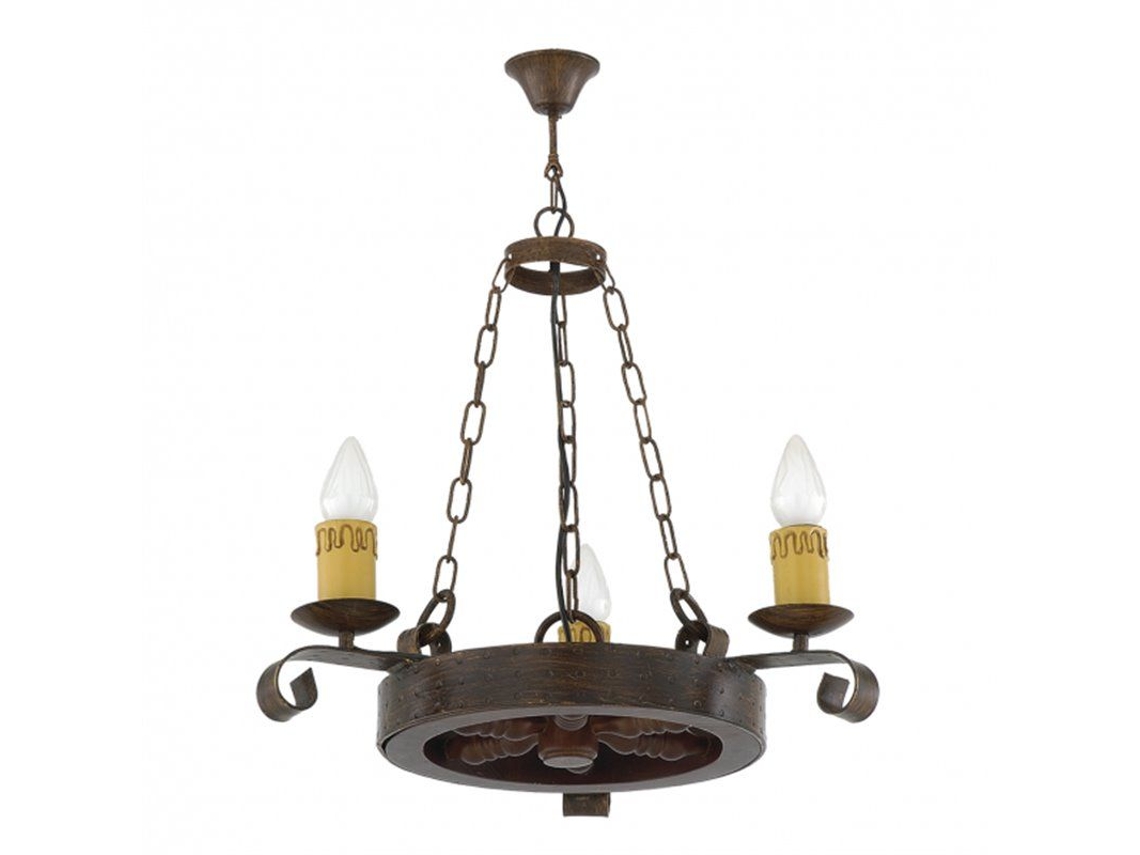Fab 92.527/3 Rustico Rueda Lâmpada 3L 3Xe27 60W Regx51X51 FABRILAMP