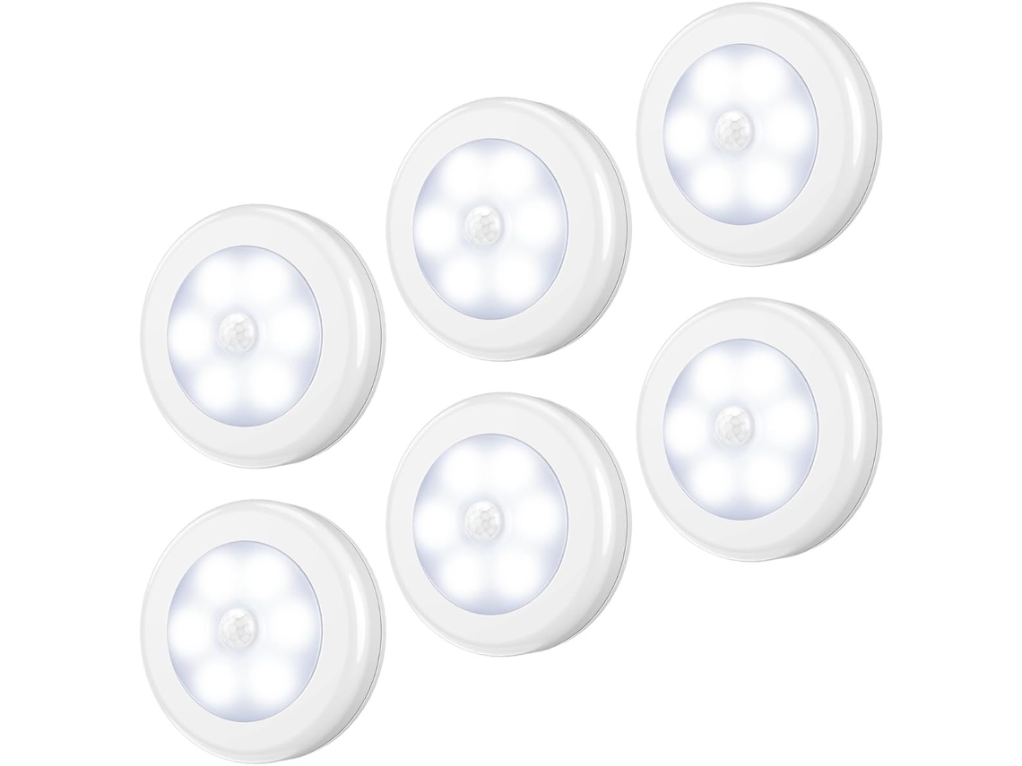 Luz Noturna Led Com Sensor De Movimento, Sem Fio, Alimentação Por Bateria
