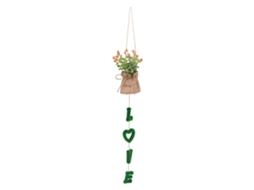 Cesta Colgante de Flores Artificiales de Plástico Y Lino para Hogar Y Boda Decoración Colgante