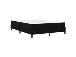 Conjunto 1 Cama Box Vidaxl Preto Tecido (140 X 200 Cm)