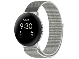 Pulseira De Nylon, Compatível Com Google Pixel Watch, Cinza E Branca., Acabamento Moderno