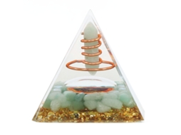 Pirâmide de Orgonita 6cm com Cristal e Cobre para Meditação e Energia Positiva S/MARCA