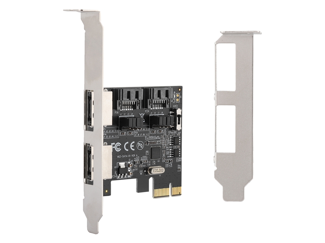 Placa Riser Pci Para 4 Portas Sata/esata 3.0 Asm1061 Até 750mb/s (6.0gbps)