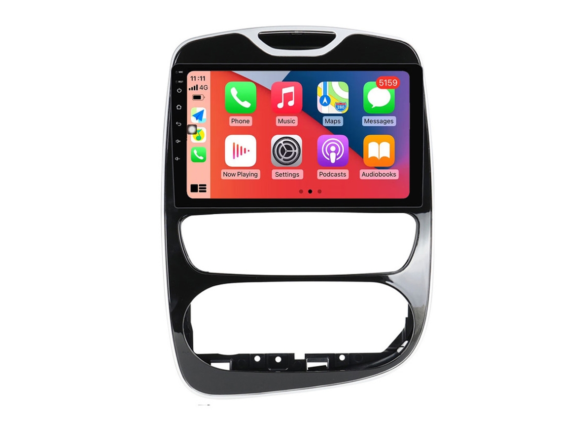 Auto Rádio Carro Bluetooth Autoradio 8GB RAM 128G ROM CarPlay Navegação GPS Ecrã Táctil RoverOne para Renault Clio 4 BH98 KH98 2012-2019  