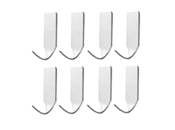 8pcs Ganchos De Pared De Acero Inoxidable 304 Adhesivos Potentes Para Baño Cocina Dormitorio 4x2.5x0.3cm
