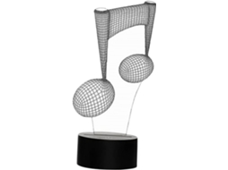 Conjunto De Luminária Noturna Led Colorida Com Ilusão De Notas Musicais, Lâmpada Decorativa Sensív Gokoco