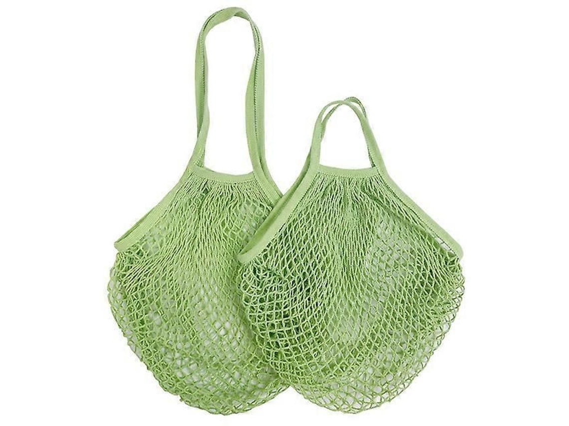 Conjunto De 2 Sacolas De Compras Reutilizáveis, Sacola Portátil De Malha Para Frutas E Verduras, Ecológica, Dobrável, Em Algodão, Ideal Para Compras.