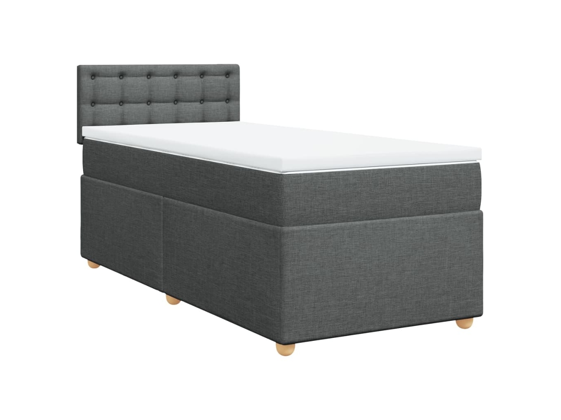 Cama com Molas/colchão 90x190 Cm Tecido Cinza escuro MAISON EXCLUSIVE