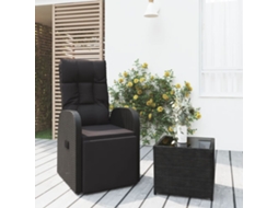 Vidaxl 2 Pcs Conjunto Lounge Para Jardim Vime Pe E Aço Preto