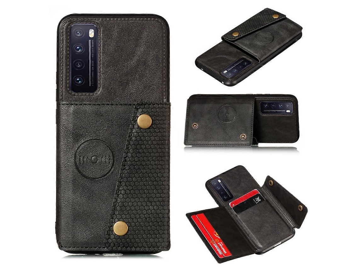 Capa Protetora Magnética À Prova De Choque Com Compartimento Para Cartão Para Huawei Nova 7 5g Com Fivela Dupla De Pu Tpu