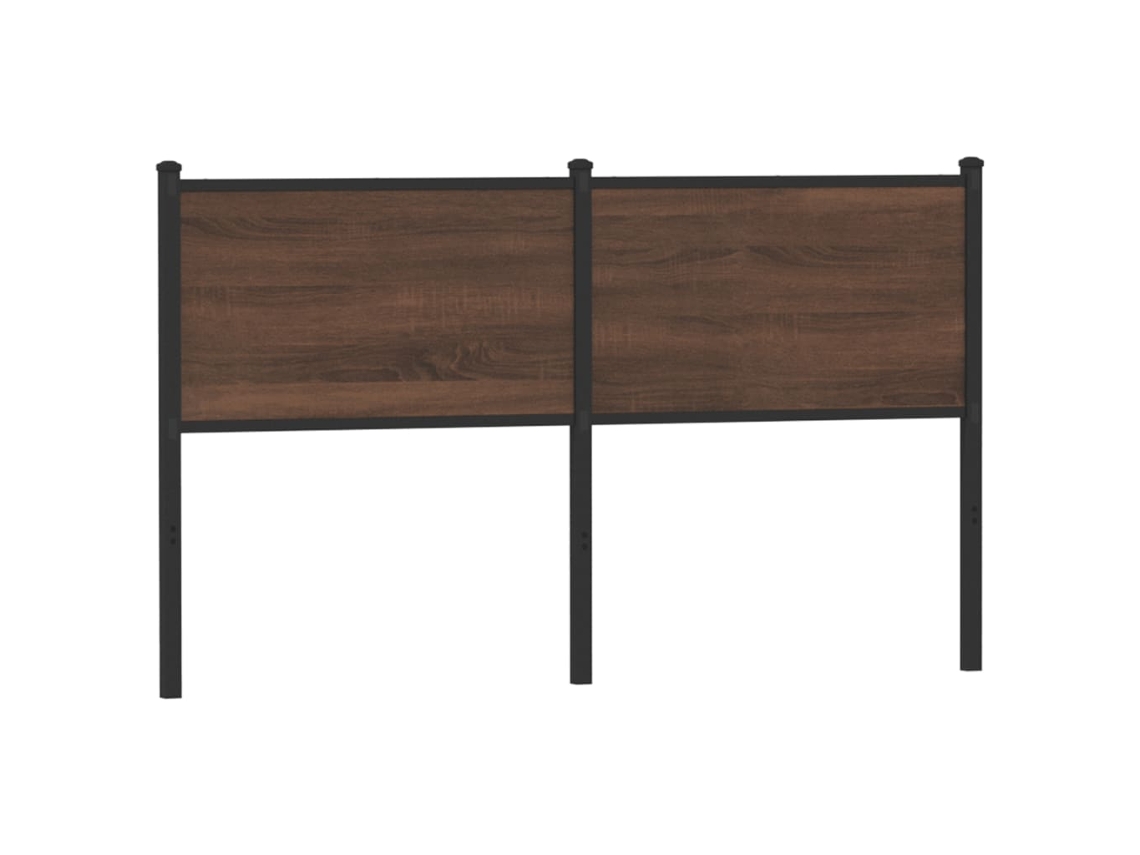 Cabecero de 150 cm, derivados de madera y acero, roble marrón