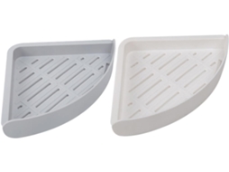 Lurrose Conjunto De 2-prateleiras Canto Para Banheiro, Sem Furos, Organizador De Parede Triangular Para Cozinha E