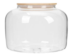 Lurelia Pote De Chá 1 Peça Em Vidro, Bambu, Com Vedação, Com Tampa, Transparente, Para Alimentos, Lanches, Grãos