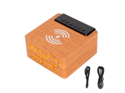 Caixa de Som Bluetooth com Despertador Relógio Carregamento Sem Fio EOOCOO
