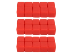 Conjunto De 30 Dados Em Branco 16mm De 6 Lados Para Escrita E Ensino Matemático - Vermelho