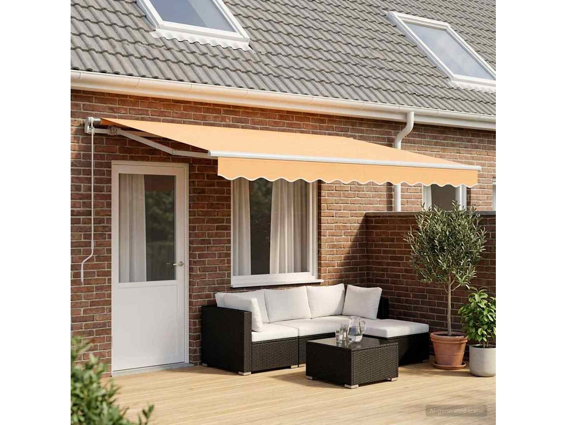 Vidaxl Tecido De Substituição Para Toldo Areia 4,5 × 3 M Poliéster