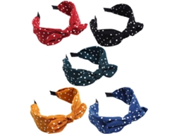 Conjunto De 5 Tiaras Com Orelhas De Coelho E Estampa De Bolinhas, Em Tecido, Para Mulheres E Meninas.