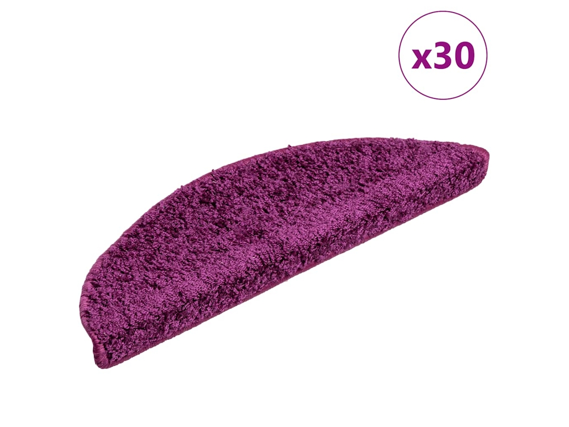 Vidaxl Tapetes De Escada 30 Peças 56x17x3 Cm Violeta Semicircular