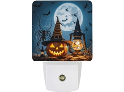 Luminária de parede noturna com plugue, lanterna assustadora de contas com sensor de movimento e luz LED, luz branca suave.