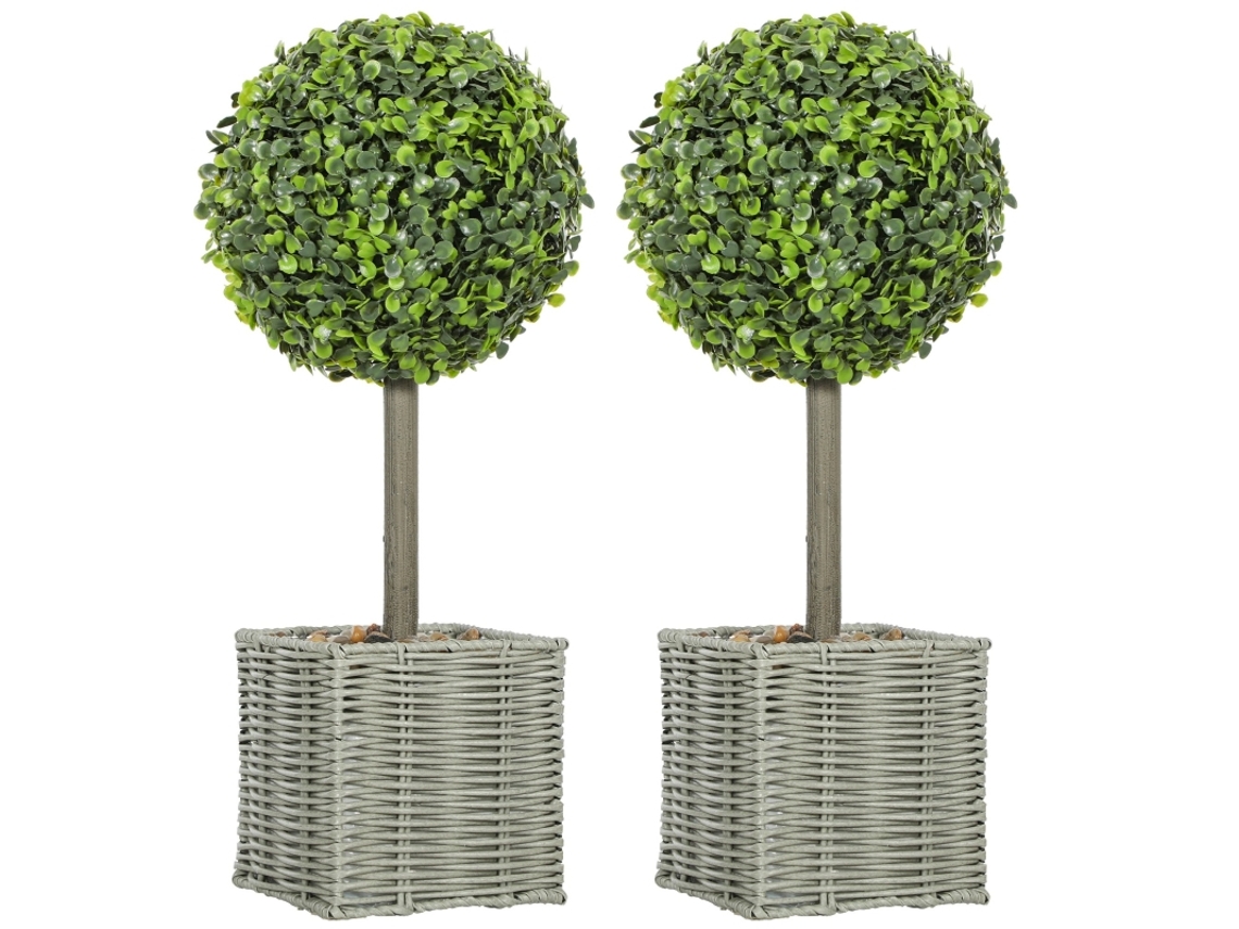 2 Plantas Árvores Uv Vasos Plástico Cimento Verde VELTRIX