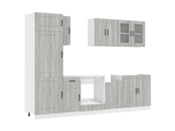 Kitchen Cabinet Set, Kitchen Cabinet Sets Vidaxl Cinzeto Madeira Processada (n/a)