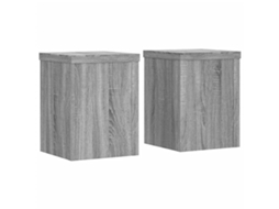 Plant Stand, Plant Stands Vidaxl Cinzeto Madeira Processada (15 X 15 X 20 Cm)