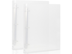 Pasta Organizadora De 3 Argolas Para Folhas De 21, 6 X 27,9 Cm(8, 5" X 11"), Argolas Grandes E Transparentes Em Formato De D, Pacote Com 2 Unidades