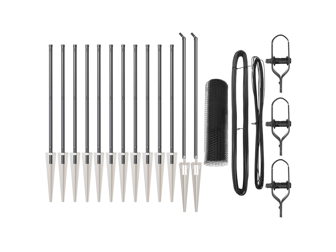 Conjunto 1 Cerca Externa Vidaxl Cinzento Aço (25 X 1 M)
