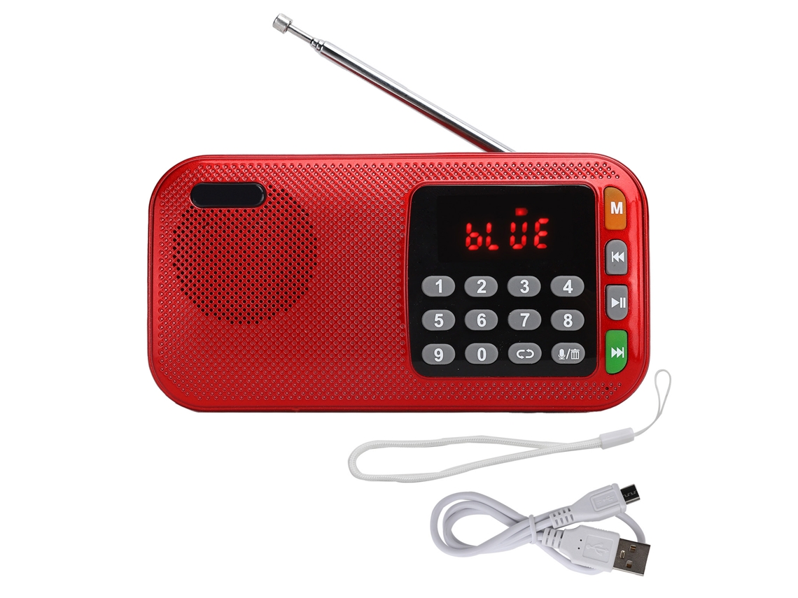 Coluna Bluetooth Portátil Rádio Fm Sem Fio Reprodutor De Áudio Usb