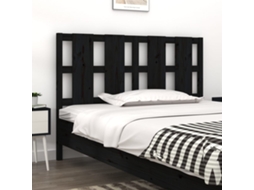 Vidaxl Cabeceira De Cama 145,5x4x100 Cm Pinho Maciço Preto