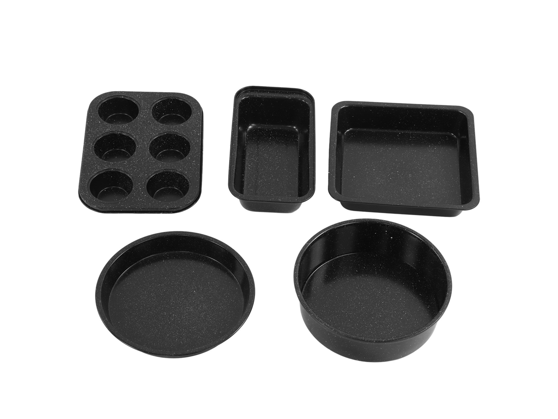 Conjunto De Cozimento Antiaderente Aço Carbono, 5 Peças, Bandeja Pizza, Assadeira Forno