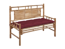 Vidaxl Banco De Jardim Com Almofadão 120 Cm Bambu