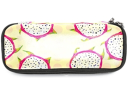 Organizador amplo e vibrante em formato Pitaya para lápis, marcadores e maquiagem, ideal para a escola.
