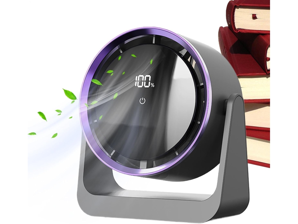 Ventilador De Mesa Portátil Com Luz Led, Baixa Potência Para