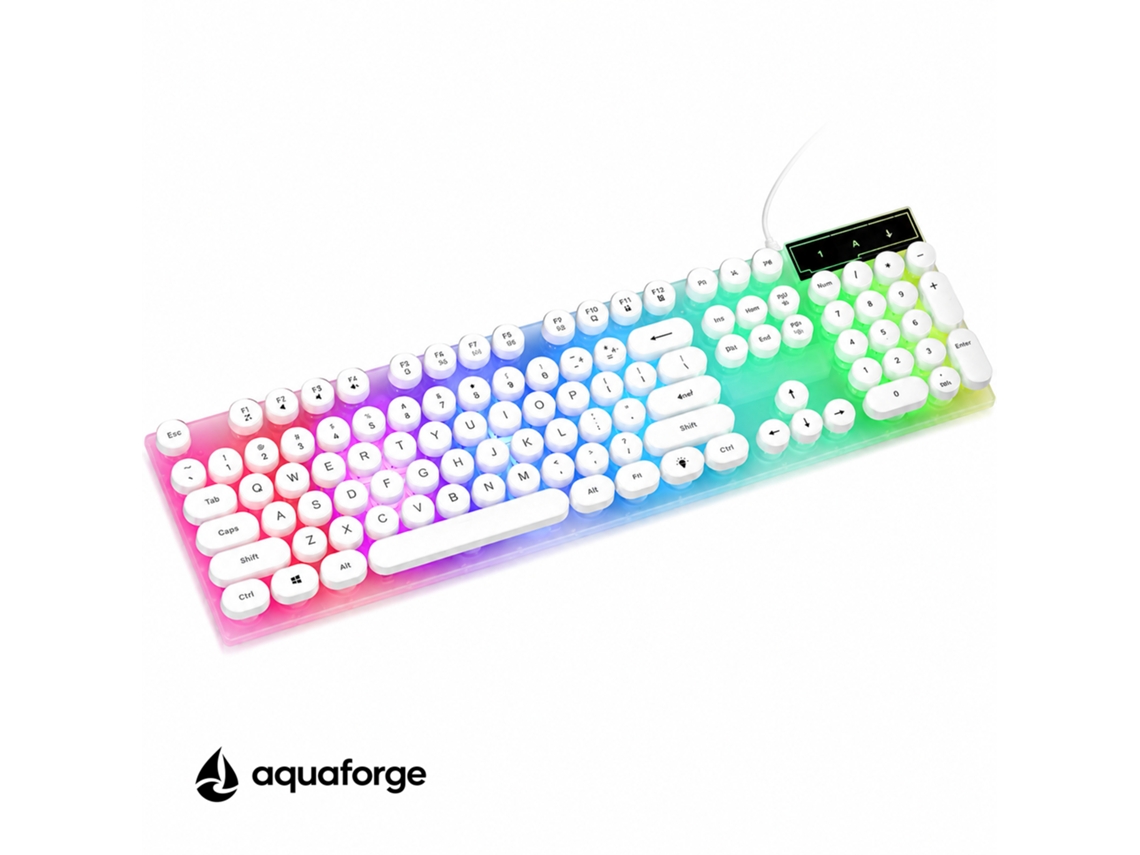 Teclado Usb Com Fio Rgb 104 Teclas Branco