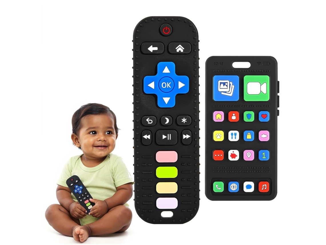 Brinquedos de Dentição para Bebê 2 Peças Formato de Controle Remoto para 3 18 Meses CZHHMART