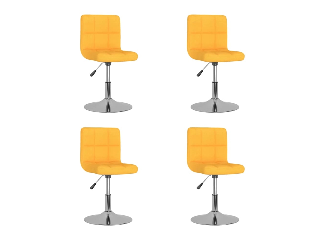 Vidaxl Cadeiras De Jantar Giratórias 4 Pcs Tecido Amarelo