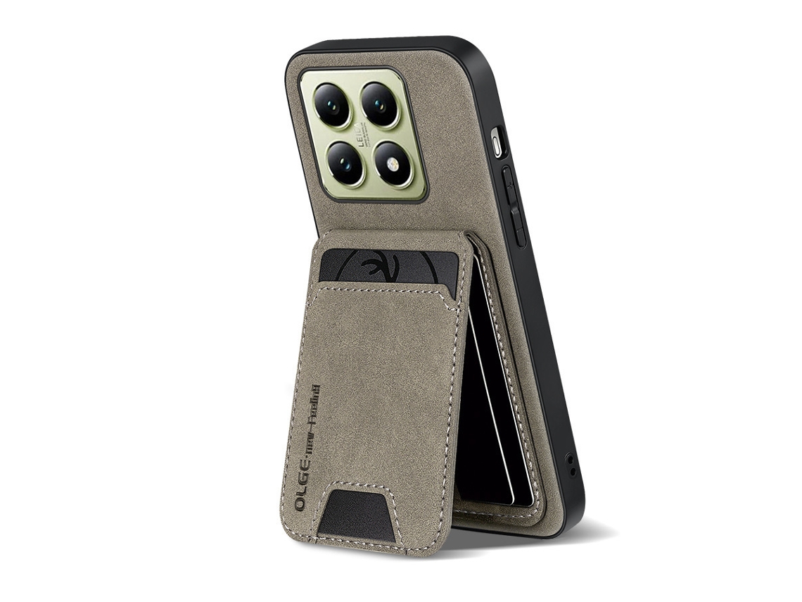 Capa Para Celular Lambbag Com Suporte Para Cartões E Proteção Contra Quedascinza Galáxia - Redmi Note 14 Pro 4g