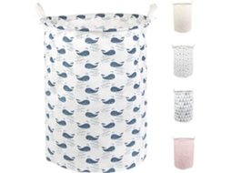 Cesto de Roupa Suja em Malha de 40* 35cm e Saco para Roupa BRILVIBERA (opção Azul)