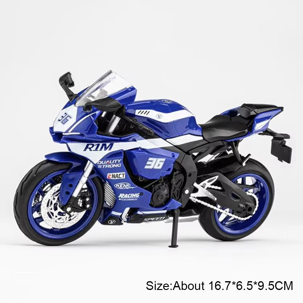 (r1m Azul) 1:12 - Miniatura De Motocicleta - Carrinho De Brinquedo Infantil