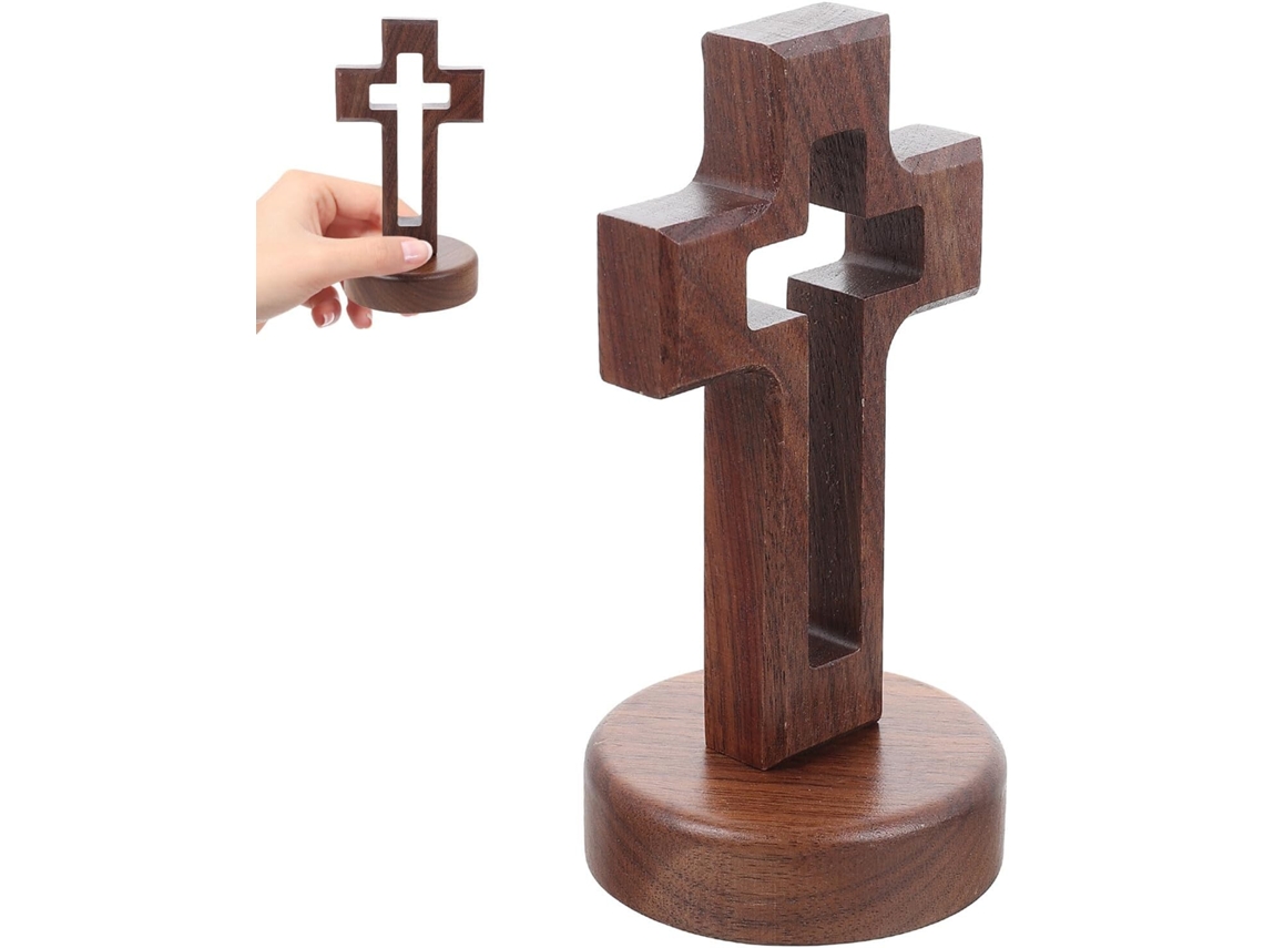 Madeira Artesanal Estável Nogueira Preta Decoração Religiosa Escritório Ornamento Cristão Compacto Estar GOKOCO