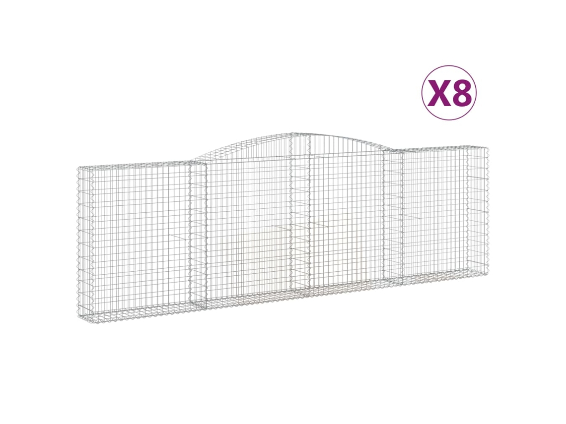 Gabion Basket, Gabion Baskets Vidaxl Prateado Ferro (400 X 30 X 120/140 Cm)